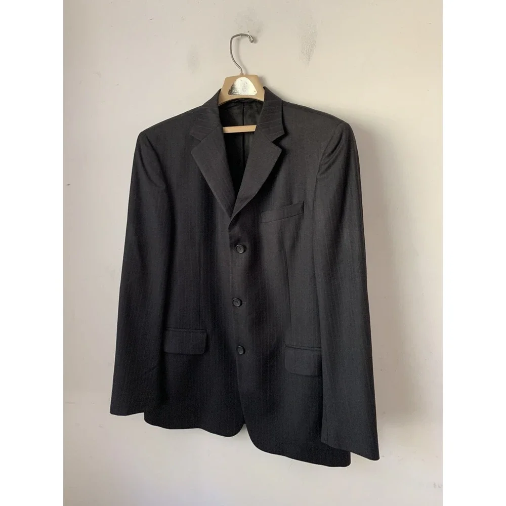 Banana Republic Mens Blazer 44 Black‎ Modern Italy Wool Suit Jacket Sport Coat